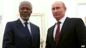 Коффи Аннан остался доволен разговором с Владимиром Путиным о Сирии